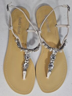 BELLA BELLE Hera Boho Chic Bride Embellished T-Strap Sandal